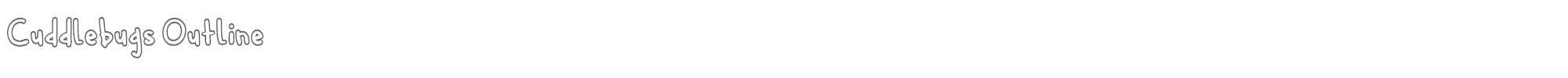 Sample characters Cuddlebugs Outline Font